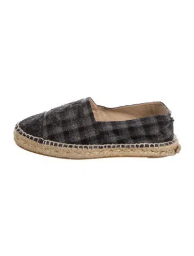 Pre-owned Chanel Interlocking Cc Logo Espadrilles In Black
