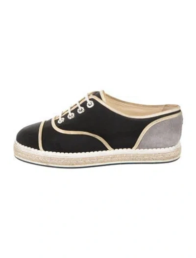Pre-owned Chanel Interlocking Cc Logo Espadrilles In Blue
