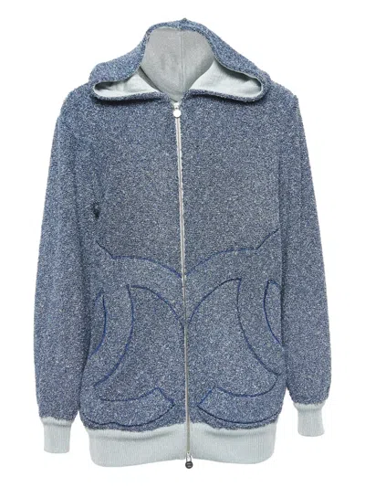Pre-owned Chanel Interlocking Cc-logo Hoodie In Blue
