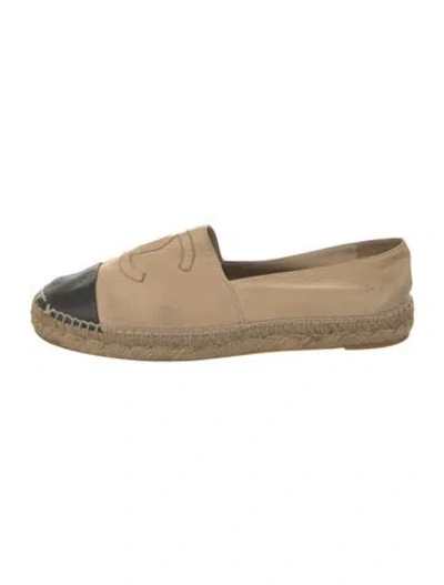 Pre-owned Chanel Interlocking Cc Logo Lambskin Espadrilles