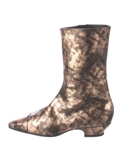 Pre-owned Chanel Interlocking Cc Logo Leather Boots