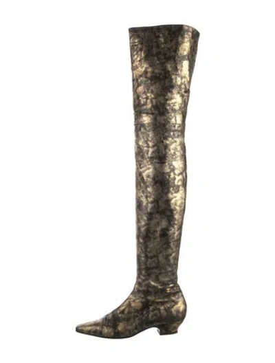 Pre-owned Chanel Interlocking Cc Logo Leather Boots