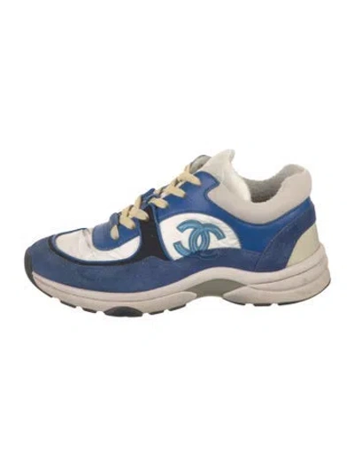 Pre-owned Chanel Interlocking Cc Logo Leather Chunky Sneakers In Multi