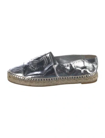 Pre-owned Chanel Interlocking Cc Logo Leather Espadrilles