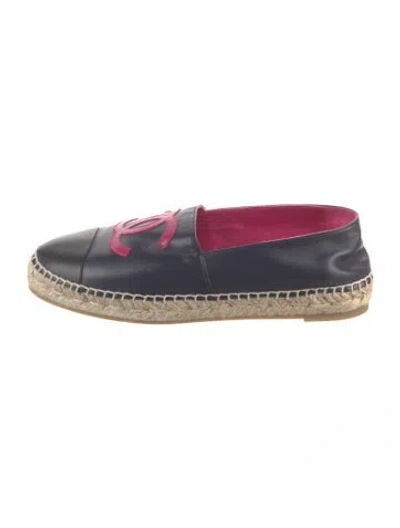 Pre-owned Chanel Interlocking Cc Logo Leather Espadrilles In Multi