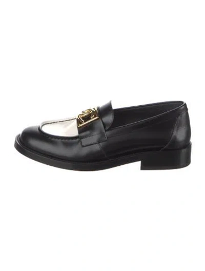 Pre-owned Chanel Interlocking Cc Logo Leather Loafers In Multi
