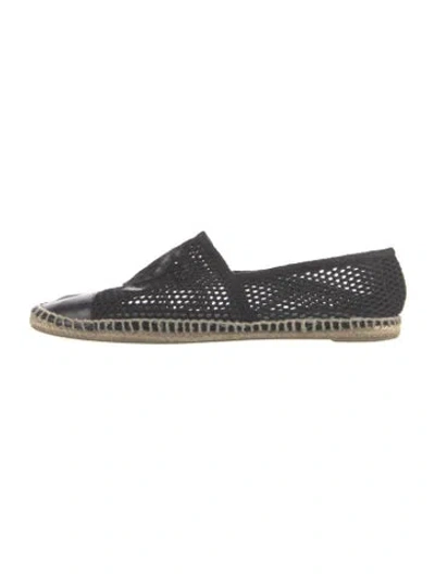 Pre-owned Chanel Interlocking Cc Logo Mesh Espadrilles In Black