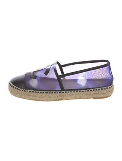 Pre-owned Chanel Interlocking Cc Logo Mesh Espadrilles In Blue