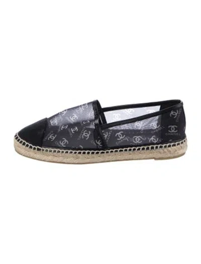 Pre-owned Chanel Interlocking Cc Logo Mesh Espadrilles In Blue