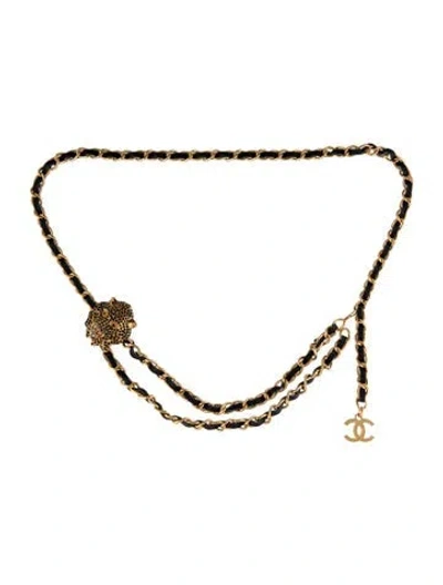 Pre-owned Chanel Interlocking Cc Logo Metal Waist Belt