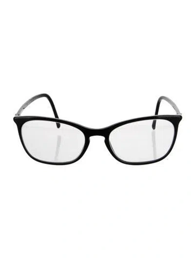 Pre-owned Chanel Interlocking Cc Logo Narrow Eyeglasses In Black