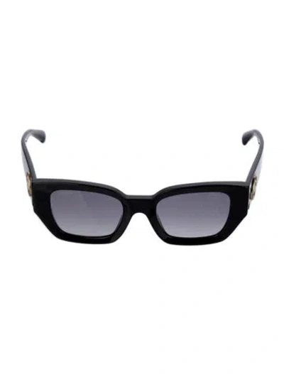 Pre-owned Chanel Interlocking Cc Logo Narrow Sunglasses In Black