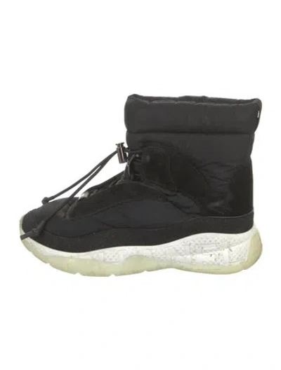 Pre-owned Chanel Interlocking Cc Logo Nylon Lace-up Boots In Multi
