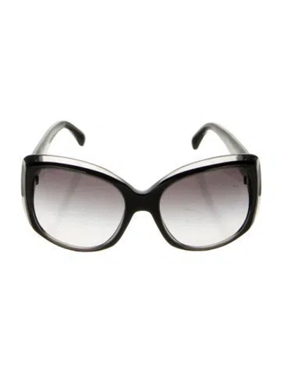 Pre-owned Chanel Interlocking Cc Logo Oversize Sunglasses In Black