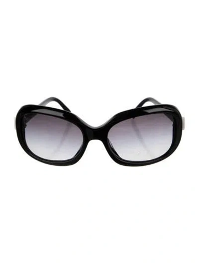 Pre-owned Chanel Interlocking Cc Logo Oversize Sunglasses In Black