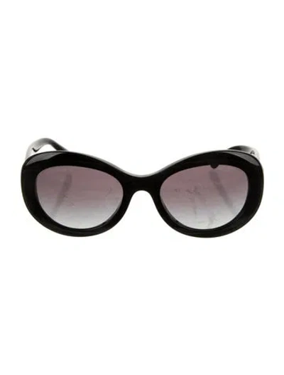 Pre-owned Chanel Interlocking Cc Logo Oversize Sunglasses In Black