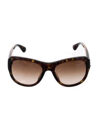 Pre-owned Chanel Interlocking Cc Logo Oversize Sunglasses In Brown