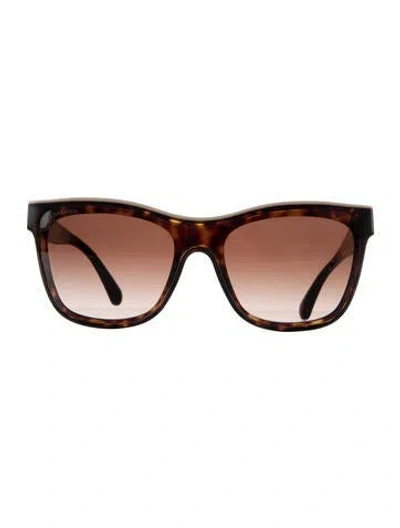 Pre-owned Chanel Interlocking Cc Logo Oversize Sunglasses In Brown
