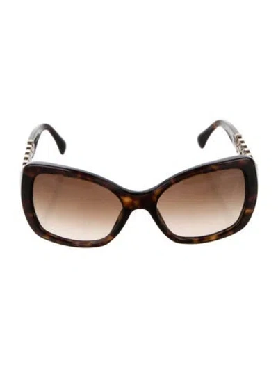 Pre-owned Chanel Interlocking Cc Logo Oversize Sunglasses In Brown