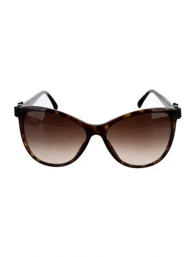 Pre-owned Chanel Interlocking Cc Logo Oversize Sunglasses In Brown