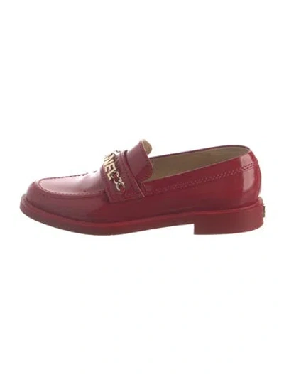 Pre-owned Chanel Interlocking Cc Logo Patent Leather Loafers