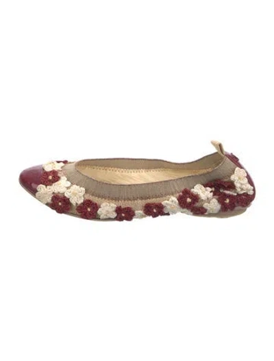 Pre-owned Chanel Interlocking Cc Logo Pom-pom Embellishments Ballet Flats
