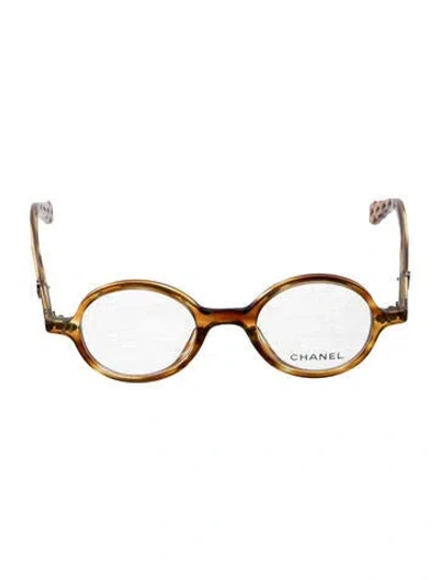 Pre-owned Chanel Interlocking Cc Logo Round Eyeglasses