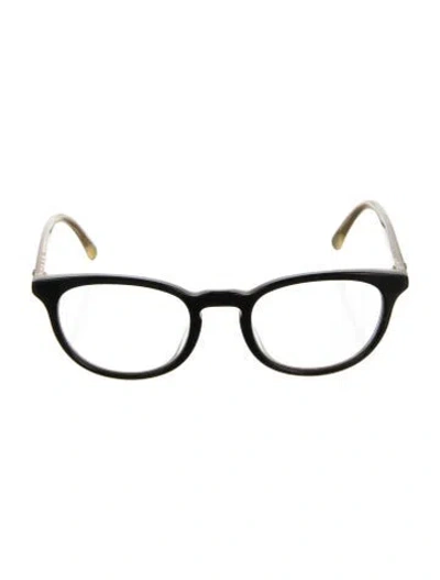 Pre-owned Chanel Interlocking Cc Logo Round Eyeglasses In Black