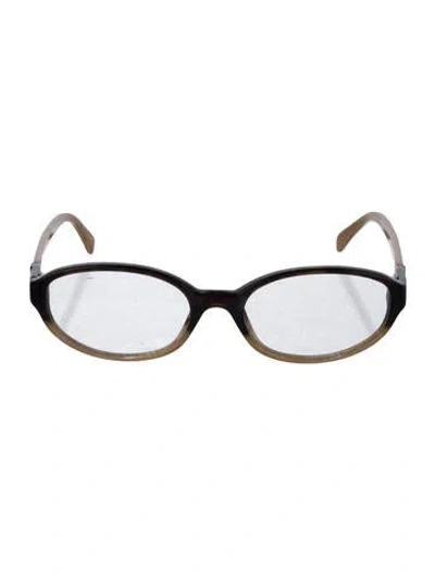 Pre-owned Chanel Interlocking Cc Logo Round Eyeglasses In Brown