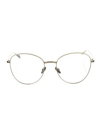 Pre-owned Chanel Interlocking Cc Logo Round Eyeglasses In Silver