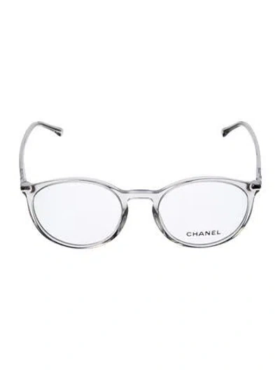 Pre-owned Chanel Interlocking Cc Logo Round Eyeglasses In Transparent