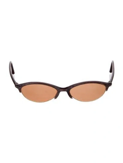 Pre-owned Chanel Interlocking Cc Logo Round Sunglasses In Gray