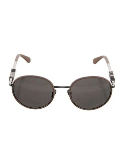 Pre-owned Chanel Interlocking Cc Logo Round Sunglasses In Neutral