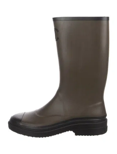 Pre-owned Chanel Interlocking Cc Logo Rubber Rain Boots In Multi