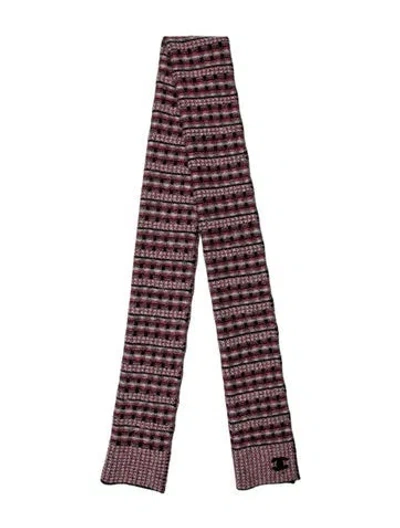 Pre-owned Chanel Interlocking Cc Logo Scarf In Pink