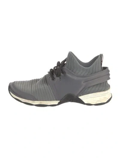 Pre-owned Chanel Interlocking Cc Logo Sock Sneakers In Gray