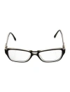 Chanel Interlocking Cc Logo Square Eyeglasses In Black