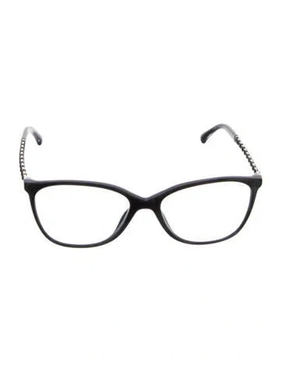 Pre-owned Chanel Interlocking Cc Logo Square Eyeglasses In Black