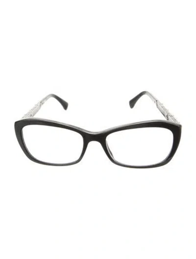 Pre-owned Chanel Interlocking Cc Logo Square Eyeglasses In Black
