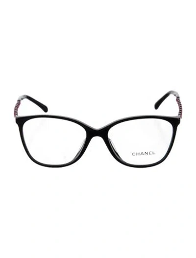 Pre-owned Chanel Interlocking Cc Logo Square Eyeglasses In Black