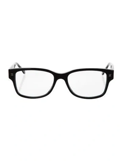 Pre-owned Chanel Interlocking Cc Logo Square Eyeglasses In Black