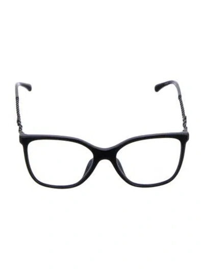 Pre-owned Chanel Interlocking Cc Logo Square Eyeglasses In Black