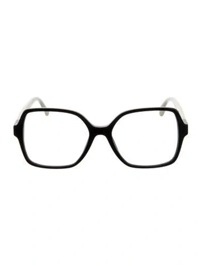 Pre-owned Chanel Interlocking Cc Logo Square Eyeglasses In Black/white