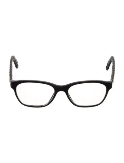 Pre-owned Chanel Interlocking Cc Logo Square Eyeglasses In Blue