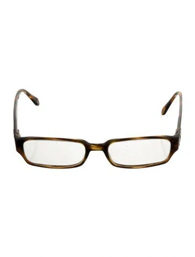 Pre-owned Chanel Interlocking Cc Logo Square Eyeglasses In Brown