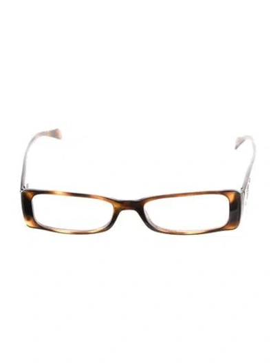 Pre-owned Chanel Interlocking Cc Logo Square Eyeglasses In Brown