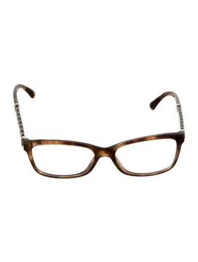 Pre-owned Chanel Interlocking Cc Logo Square Eyeglasses In Brown