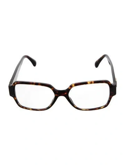 Pre-owned Chanel Interlocking Cc Logo Square Eyeglasses In Brown