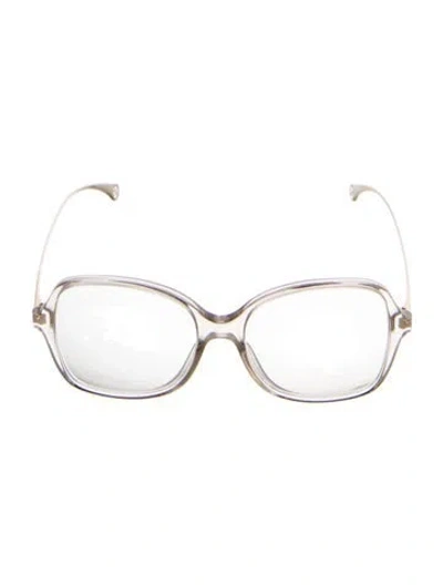Pre-owned Chanel Interlocking Cc Logo Square Eyeglasses In Clear