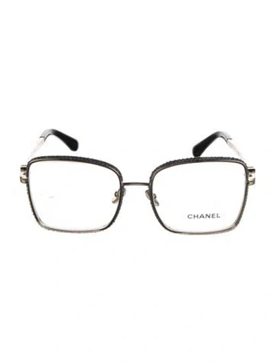 Pre-owned Chanel Interlocking Cc Logo Square Eyeglasses In Gold